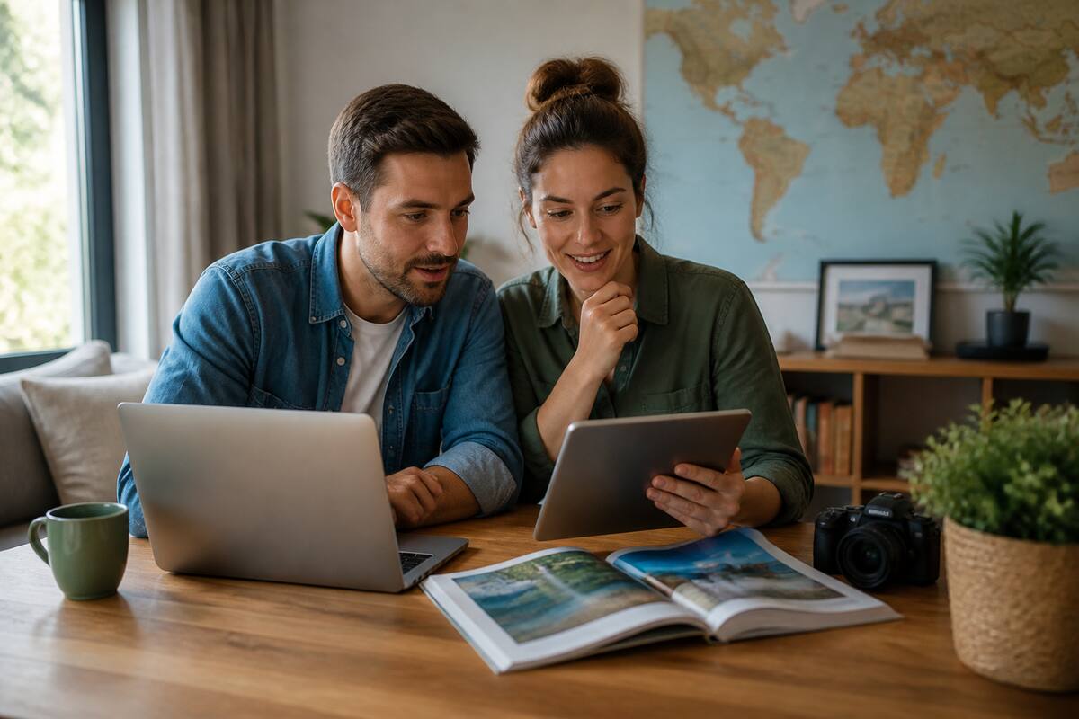 Stel dat vakantie-opties vergelijkt op laptop en tablet